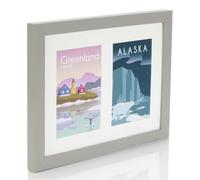 Multi Aperture Photo Picture Frames Holds 2, 3 or 4 Photos Various Sizes and Colours-Fits 2 8x6 inch Photos-Pale Grey