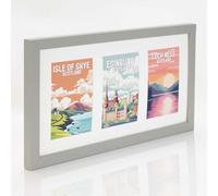 Multi Aperture Photo Picture Frames Holds 2, 3 or 4 Photos Various Sizes and Colours-Fits 3 7x5 inch Photos-Pale Grey