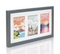 Multi Aperture Photo Picture Frames Holds 2, 3 or 4 Photos Various Sizes and Colours-Fits 3 7x5 inch Photos-Dark Grey
