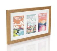 Multi Aperture Photo Picture Frames Holds 2, 3 or 4 Photos Various Sizes and Colours-Fits 3 7x5 inch Photos-Light Oak