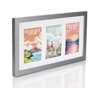 Multi Aperture Photo Picture Frames Holds 2, 3 or 4 Photos Various Sizes and Colours-Fits 3 8x6 inch Photos-Gunmetal