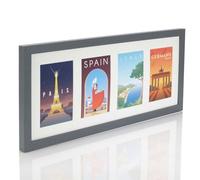Multi Aperture Photo Picture Frames Holds 2, 3 or 4 Photos Various Sizes and Colours-Fits 4 6x4 inch Photos-Dark Grey