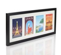 Multi Aperture Photo Picture Frames Holds 2, 3 or 4 Photos Various Sizes and Colours-Fits 4 6x4 inch Photos-Black