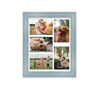 Multi Aperture Picture Frame - Holds 5 x 6x4" Photos - Cornflower Blue, 14x11" - Wall or Tabletop Display, Portrait or Landscape Orientation, Photo Frame for Home Décor or Gifts