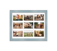 Multi Aperture Picture Frame - Holds 9 x 6x4 Photos - Cornflower Blue, 20x16 - Wall Display, Portrait or Landscape Orientation, Photo Frame for Home Décor or Gifts