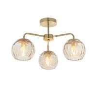 Famatina 3 Light Semi Flush Ceiling Light - Brushed Brass
