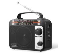 Multi-Band AM/FM/SW1-2 Radio Transistor Radio AC or Battery Operated with Best Reception Big Speaker and Precise Tuning Knob with AUX in & 3.5mm Earphone Jack