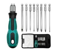 Multi-bit Screwdriver, 8-in-1 Flat Philips Magnetic Screwdriver Set | 4 Flat & 4 Phillips Screw Driver, Ergonomic Soft-Grip Handles, Suitable Electrical, Mechanical DIY, Home Repair, Storage Bag