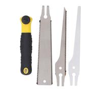 Multi Blades Hand Saw, Japanese Double Sided Pull Saw with TPR Handle, 3 Replaceable 65# Manganese Steel Blades for Woodworking, Flush Cuts and Precision Carpentry