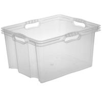 keeeper Multi-Purpose Storage Box with Integrated Handles, Extra Large, 43x35x23 cm, 24 Litre, Franz, Transparent