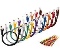 Multi-cable 10 pack multi coloured Cat5e cables - 0.5 meter - UTP - CCA + 100 cable ties