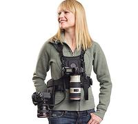 Multi Camera Carrying Chest Harness System Vest with Side Holster & Cleaning Cloth for Canon 6D 600D 5D2 5D3 Nikon D90 Sony A7S A7R A7S2 Panasonic Olympus DSLR Cameras