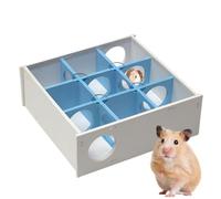 Multi-camera hideaway for hamsters, wooden maze for small animals | 9-chamber tunnel for hamsters, spacious safe shelter, interactive toys for exploration and rest