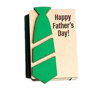 Multi Card Case Organizer, Wooden Card Holder, Father's Day Gift Box Father's Day Tie Card Holder, Wooden Father's Day Card Box, Wooden Father's Day Card Holder for Dad, green, 説明を参照してください
