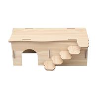 Multi Chamber Hamster House Maze,Small Animal Habitat Decoration, Comfortable Nest Building Shelter, Suitable for DIY Assembly of Mice And Rats To Explore Small Animals,Natural,S