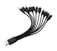 Multi-Charger 10 In 1 Universal USB Charging Cable for iPhone, PSP, HTC, LG, Samsung, Nokia - Multifunction Sync Cord With Adapter for Camera and Various Devices