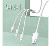Multi Charger Cable, 1.8M 3 in 1 Multi Charging Cable Nylon USB Charger Cable with Micro USB Type C for Phone 16 15 14 13 12 11 Android Galaxy S22 S21 S20, Huawei, OnePlus, Kindle