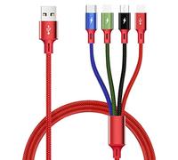 Multi Charger Cable [3.5A 1.8M] 4 in 1 Nylon Braided USB Charging Cable