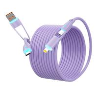 Multi Charger Cable, 4 in 1 3A USB Fast Charging Cord 60W PD Multi Charging Cable USB C/USB A to Lightning, USB C/USB A to USB C for iPhone16 15 14, Android Samsung Galaxy, Oneplus, LG
