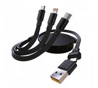 Multi Charger Cable, 66W 6 in 1 Retractable USB A/USB C Fast Charging Cord with Micro/Phone/Type-C Connector, Universal Multi Charging Cable for Samsung Huawei Redmi Laptop Tablet Android