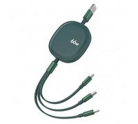 Multi Charger Cable, 66W PD 3 in 1 Retractable Charging Cable Fast Charge with iP/Micro/Type C Port, Multiple USB Cables for Phone Samsung Galaxy Huawei Xiaomi Laptop Tablet PS5 Android -1.2M