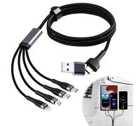 Multi Charger Cable, USB/C to Type C 4 in 1 Charger with Micro USB Type C Cable Connector for iPhone16/15/14/13/12/11/Xs/X/8/7, Samsung, Huawei, Android Galaxy