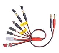 Multi Charging Cable 7 in 1 Gold Contact Futaba Jr Tamiya T Plug Deans Glow Plug Transmitter Partcore