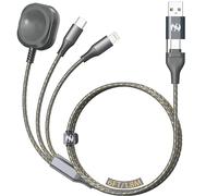 Multi Charging Cable for Apple Watch Charger 6FT iPhone Charger USB A/C Multi Fast 3 in 1 Charging Cable for iWatch Ultra/SE/10-1 & iPhone16-5/Pro/Plus/iPad/iPod/Airpod