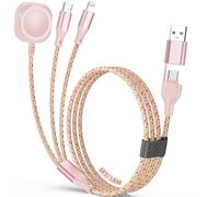 Multi Charging Cable for Apple Watch Charger,6ft iPhone Watch 3 in 1 Charging Cable,USB A/C to Type C/Lightning Cable for iWatch Ultra/SE/10-2,iPhone 16-5s,iPad,Android Phones