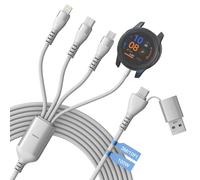 Multi Charging Cable for Samsung Watch - 10FT 100W Multi Charging Cable, 4 in 2 USB C Fast Charge Cord for Galaxy Watch 7/6 Classic/6/5 Pro/5, Galaxy S24,iPhone17/16/15, Android,iPad, MacBook