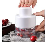 Multi Cherry Pitter Tool, Cherry Stone Remover for Multiple Cherries, Remove 7 Stones One Time, Fruit Pit Stoner for Kitchen Cherry Jam, Quick-Release Multi-Cherry & Olive Pitter (White)