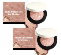 Multi-Chromatic Eye Shadow Skin Tone, Soft Glow Shimmer Eyeshadow with Subtle Color Shift, Natural Finish Pressed Powder Single Eye Shadow for Daily & Night Makeup 3.5g (2pcs)