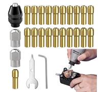 Multi Chuck Set for Dremel Collet Nut Kit,26PCS Chuck Keys for Drill,Drill Chucks Collet Chucks Set 0.5-3.2mm Shank Replacement Accessory for Dremel(3000 4000 7700 8200)