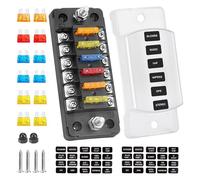 Multi Circuit Fuses Block Featuring LED Indicators High Current 6 Position Panel Quick Fixing For Vehicle Wiring Fireproof Box With Terminals