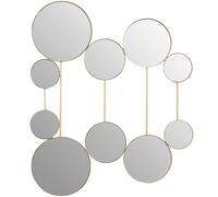 Multi Circular Wall Mirror, Modern Mirror For Living Room and Hallway Premier Housewares Gold One Size