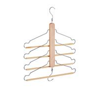 Multi coat hanger Space-Saving Garment Holder Natural Wood Multi Clothes Hanger