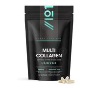 Multi Collagen 2400mg - Types I, II, III, V & X - 180 Capsules - Wild Caught Marine, Grass Fed Bovine, Eggshell & Free-Range Chick