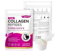 Multi Collagen Peptides Powder | 5 Types I II III V X with Biotin, Vitamin C, Hyaluronic Acid, Keratin & Elastin | Unflavoured Grass-Fed Collagen Peptide Powder | Collagen Supplements Support for Hair
