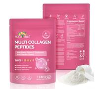 Multi Collagen Peptides Powder for Women - Type I, II, III, V & X Hydrolyzed Collagen Supplements, Unflavored, Easy Mix, Supports Hair, Skin, Nails, Joints & Bones, Gluten & Dairy Free, Non-GMO, 1lb