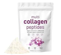 Multi Collagen Peptides Powder, Multi Collagen Protein Powder 454g, Hydrolyzed Protein Supplement with Biotin & Vitamin C, Type I, II, III, V, X, Grass Fed, Unflavoured for Women & Men
