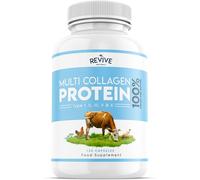 Multi Collagen Protein Capsules - 120 Count - Types I, II, III, V & X - Hydrolysed Grass Fed Bovine, Wild Caught Marine & Free-Ran