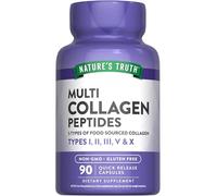 Multi Collagen Protein Capsules | 90 Count | Type I, II, III, V, X | Collagen Peptide Pills | Gluten Free Supplement | by Nature's Truth