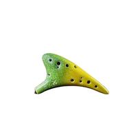 Multi-color 12 Holes Ceramic Ocarina Alto C Starry Style Musical With Protective Bag (Color : Green)