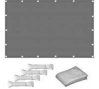 Multi-Color 2.5x3.9m UV Protection Folding Canopy Lightweight Regular Tent with 4 Free Ropes for Patio Camping Outdoor Events - Light Gray