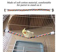 Multi-Color Bird Cotton Rope Standing Perch Bungee Toy - Ideal for Birds, Eat for Clim & Playing, & Comfortable Rope Perch for S and Sm Birds