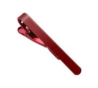 Multi-Color Electroplated Tie Clip, Alloy Anti-Swing Fixed Position Tie Bar, Men's Simple Suit Dress Accessory for Business Office Wedding Party Banquet Red