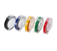 Multi-Color Embossing Label Tape Refill for 12813/12814/1610/1540/1535/1575/17266 & 5500A/5500B - 6 mm × 3 m, 5-(1 Set(5 Colors))