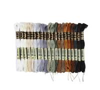 Multi Color Embroidery Floss 20/24/36PCS Set Rainbow Embroidery Floss Thread for Cross Stitch String Art Friendship Bracelets 8 Meters 6 Strands Ideal for Arts & Crafts(Grey A(20pcs))