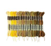 Multi Color Embroidery Floss 20/24/36PCS Set Rainbow Embroidery Floss Thread for Cross Stitch String Art Friendship Bracelets 8 Meters 6 Strands Ideal for Arts & Crafts(Yellow B (20pcs))