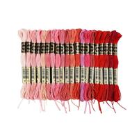 Multi Color Embroidery Floss 20/24/36PCS Set Rainbow Embroidery Floss Thread for Cross Stitch String Art Friendship Bracelets 8 Meters 6 Strands Ideal for Arts & Crafts(Red B(20pcs))
